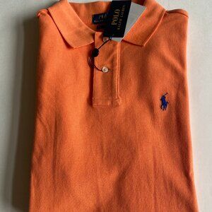 Polo Ralph Lauren Classic Fit Mesh Pique Polo Short Sleeve Shirt Orange